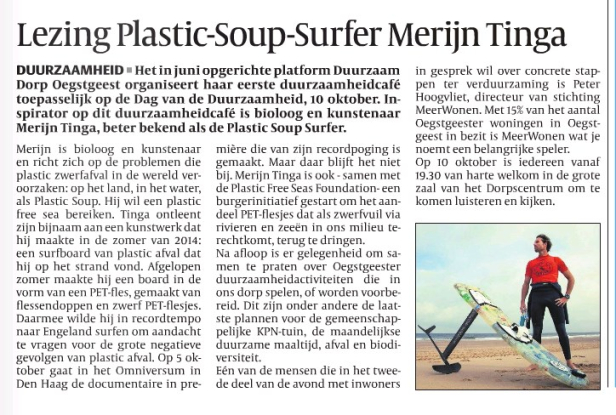 Lezing Plastic Soup Surfer Merijn Tinga